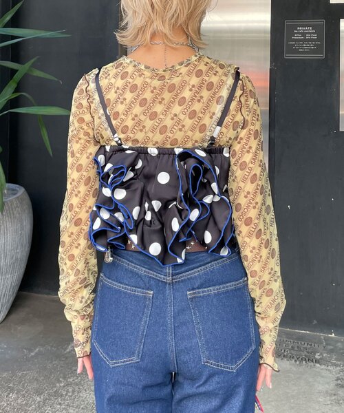 HELLO.SANFRANCISCO（ハローサンフランシスコ）の「【HELLO.SANFRANCISCO/ハローサンフランシスコ】ドット柄フリルビスチェ（その他・レディース・ホワイト/パープル/ブラック・ONE SIZE）」の20枚目の写真