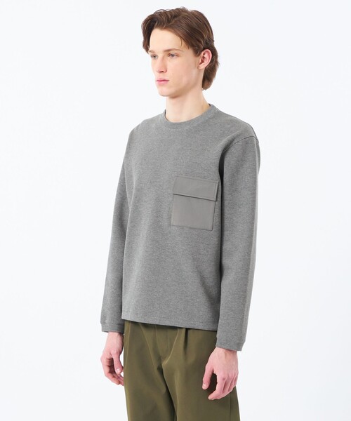 MACKINTOSH PHILOSOPHY（ﾏｯｷﾝﾄｯｼｭ ﾌｨﾛｿﾌｨｰ）の「リブダンボールニット スピンドルロンT（Tシャツ/カットソー・メンズ・ダークネイビー/グレー系その他2・38/40）」の9枚目の写真