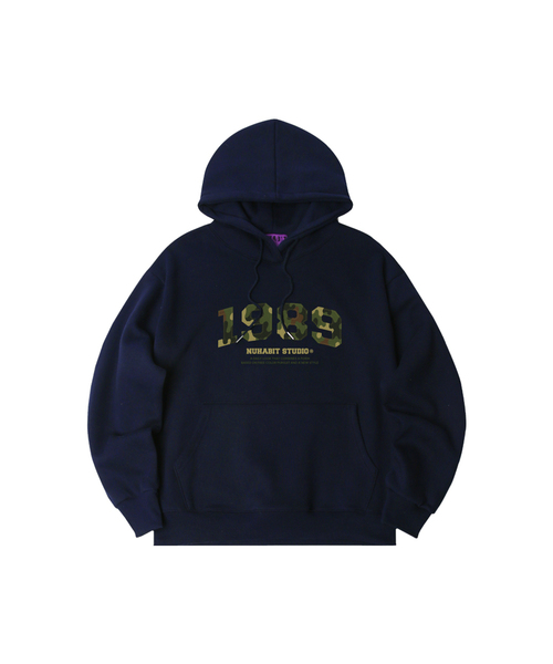 NUHABIT（ニューハビット）の「N/H CAMO1989 オーバーサイズ 裏起毛 フードパーカー (GOH4-5NH1365)（パーカー・メンズ・ホワイト/ライトグレー/ブラック/ネイビー/グレー/アイボリー・MEDIUM/LARGE/X-LARGE）」の6枚目の写真