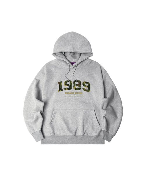 NUHABIT（ニューハビット）の「N/H CAMO1989 オーバーサイズ 裏起毛 フードパーカー (GOH4-5NH1365)（パーカー・メンズ・ホワイト/ライトグレー/ブラック/ネイビー/グレー/アイボリー・MEDIUM/LARGE/X-LARGE）」の5枚目の写真