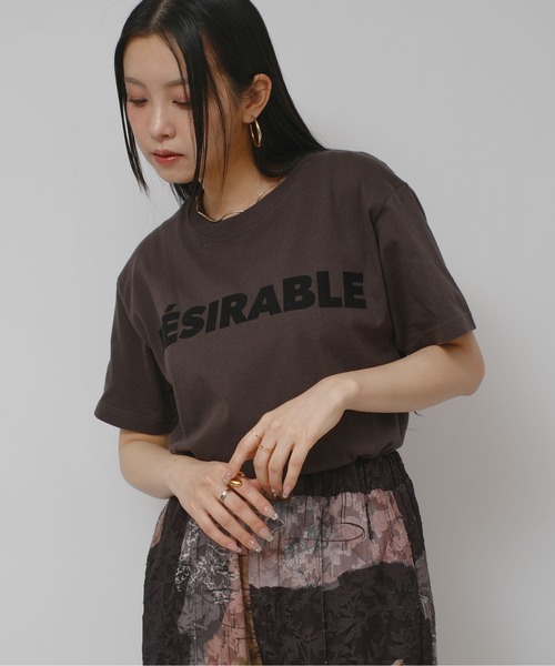 palm RICHE(ポームリシュ)の「DESIRABLE グラフィックロゴT(Tシャツ/カットソー・レディース・チャコールグレー/オフホワイト/ピンク・M)」の10枚目の写真
