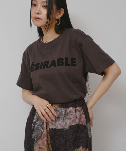 palm RICHE(ポームリシュ)の「DESIRABLE グラフィックロゴT(Tシャツ/カットソー・レディース・チャコールグレー/オフホワイト/ピンク・M)」の11枚目の写真