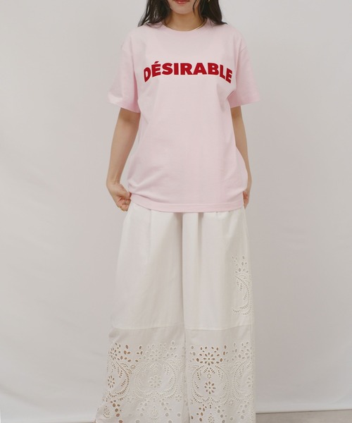 palm RICHE(ポームリシュ)の「DESIRABLE グラフィックロゴT(Tシャツ/カットソー・レディース・チャコールグレー/オフホワイト/ピンク・M)」の13枚目の写真