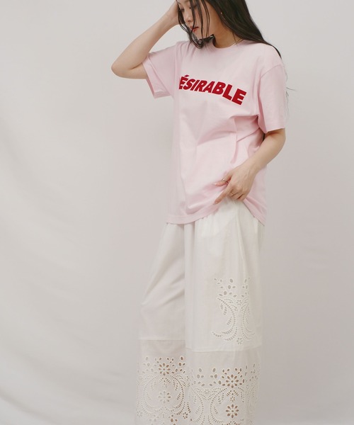 palm RICHE(ポームリシュ)の「DESIRABLE グラフィックロゴT(Tシャツ/カットソー・レディース・チャコールグレー/オフホワイト/ピンク・M)」の14枚目の写真
