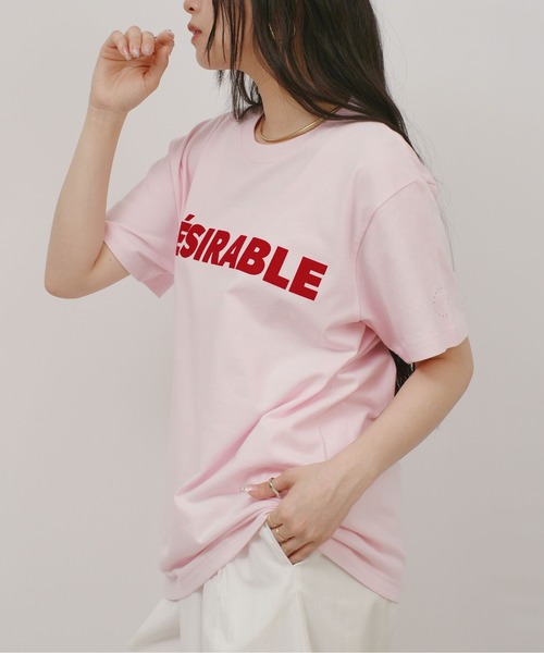 palm RICHE(ポームリシュ)の「DESIRABLE グラフィックロゴT(Tシャツ/カットソー・レディース・チャコールグレー/オフホワイト/ピンク・M)」の16枚目の写真