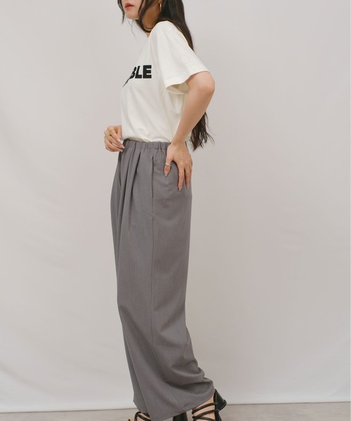 palm RICHE(ポームリシュ)の「DESIRABLE グラフィックロゴT(Tシャツ/カットソー・レディース・チャコールグレー/オフホワイト/ピンク・M)」の4枚目の写真