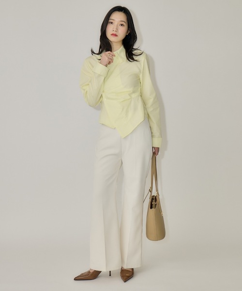 NEUNA（ヌナ）の「ウエストタッククロスシャツ（シャツ/ブラウス・レディース・ブルー/オフホワイト/イエロー・FREE）」の6枚目の写真