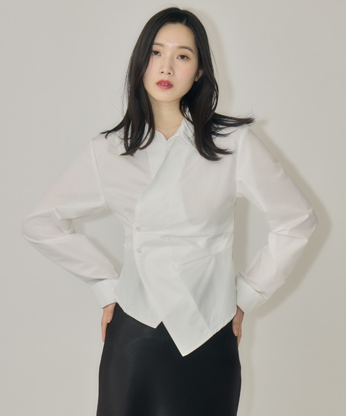 NEUNA（ヌナ）の「ウエストタッククロスシャツ（シャツ/ブラウス・レディース・ブルー/オフホワイト/イエロー・FREE）」の13枚目の写真