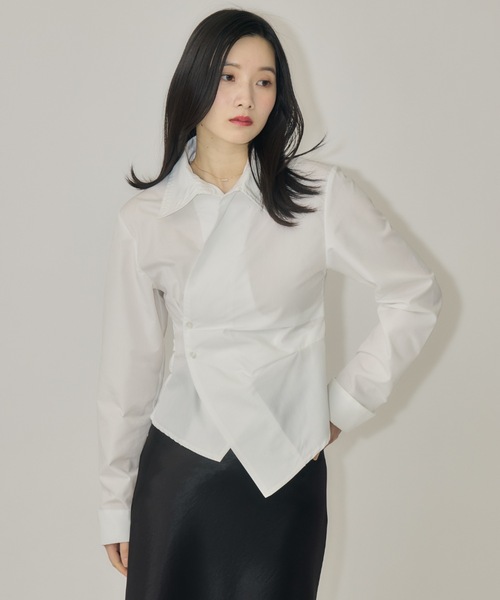 NEUNA（ヌナ）の「ウエストタッククロスシャツ（シャツ/ブラウス・レディース・ブルー/オフホワイト/イエロー・FREE）」の14枚目の写真