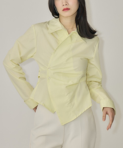 NEUNA（ヌナ）の「ウエストタッククロスシャツ（シャツ/ブラウス・レディース・ブルー/オフホワイト/イエロー・FREE）」の21枚目の写真