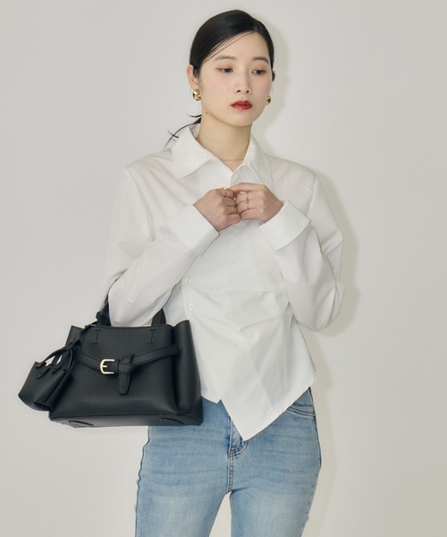 NEUNA（ヌナ）の「ウエストタッククロスシャツ（シャツ/ブラウス・レディース・ブルー/オフホワイト/イエロー・FREE）」の17枚目の写真