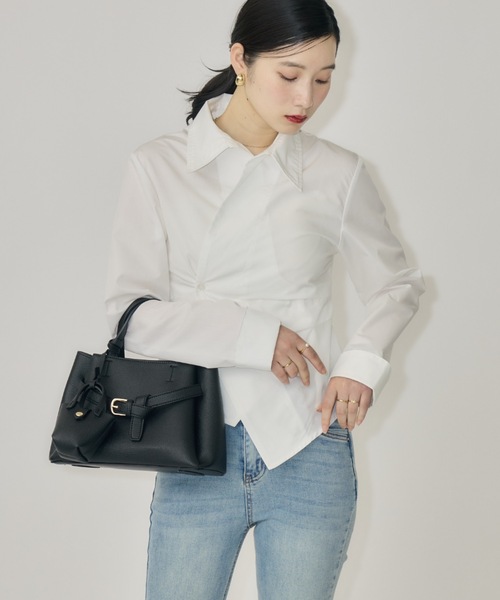 NEUNA（ヌナ）の「ウエストタッククロスシャツ（シャツ/ブラウス・レディース・ブルー/オフホワイト/イエロー・FREE）」の18枚目の写真