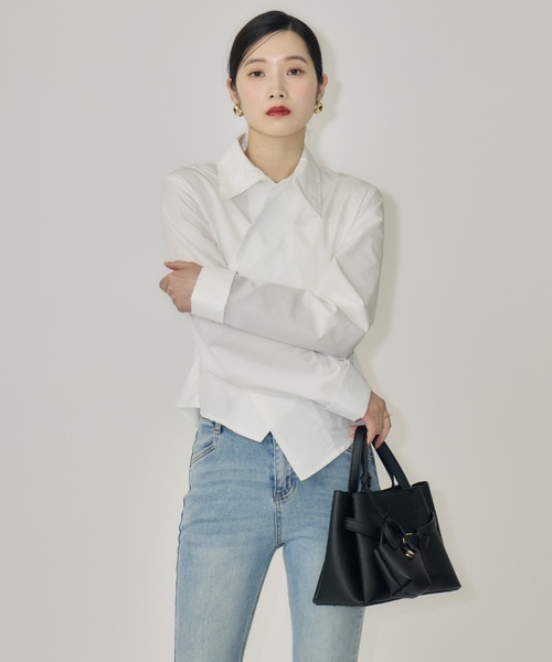 NEUNA（ヌナ）の「ウエストタッククロスシャツ（シャツ/ブラウス・レディース・ブルー/オフホワイト/イエロー・FREE）」の19枚目の写真