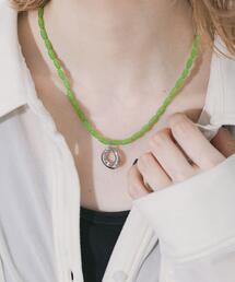 SMELLY | メタルトップカラービーズネックレス(ネックレス)