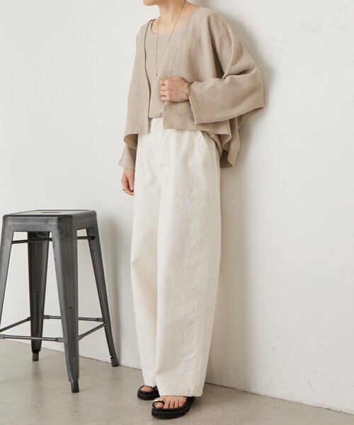 BEARDSLEY（ビアズリー）の「リネンインレイタンクトップ（ニット/セーター・レディース・ベージュ/ネイビー/グレー・FREE）」の21枚目の写真