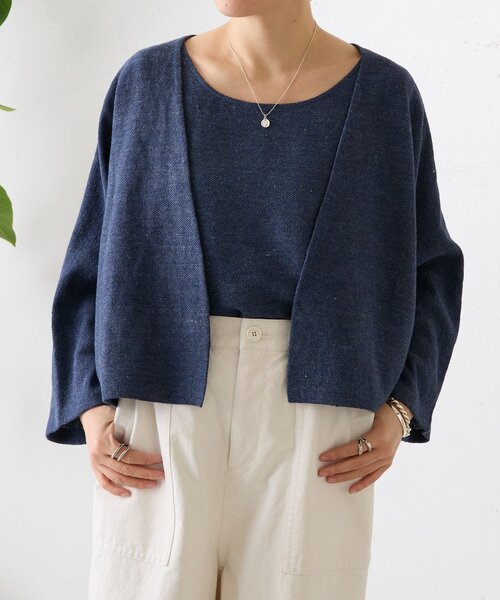 BEARDSLEY（ビアズリー）の「リネンインレイタンクトップ（ニット/セーター・レディース・ベージュ/ネイビー/グレー・FREE）」の22枚目の写真