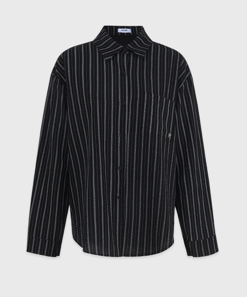 MICANE(ミケーネ)の「クロエストライプシャツ(シャツ/ブラウス・レディース・クリーム/ブラック・X-LARGE/LARGE/MEDIUM/SMALL)」の7枚目の写真