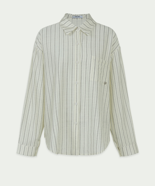 MICANE(ミケーネ)の「クロエストライプシャツ(シャツ/ブラウス・レディース・クリーム/ブラック・X-LARGE/LARGE/MEDIUM/SMALL)」の12枚目の写真