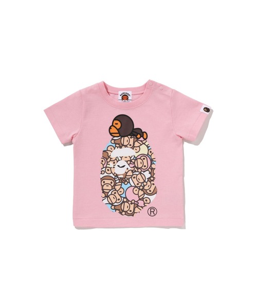 A BATHING APE(アベイシングエイプ)の「ALL BABY MILO MULTI MILO ON BIG APE TEE(Tシャツ/カットソー・キッズ・ピンク/ブラック/オレンジ/ホワイト・80)」の3枚目の写真