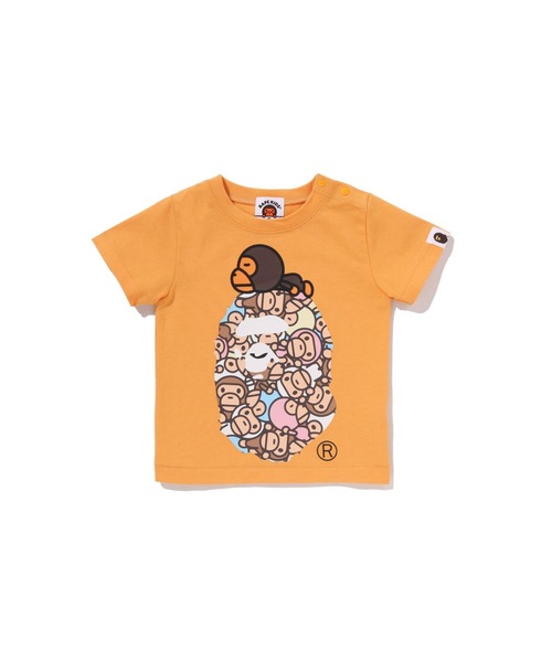 A BATHING APE(アベイシングエイプ)の「ALL BABY MILO MULTI MILO ON BIG APE TEE(Tシャツ/カットソー・キッズ・ピンク/ブラック/オレンジ/ホワイト・80)」の4枚目の写真