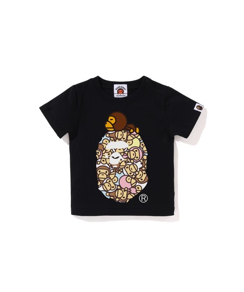 A BATHING APE(アベイシングエイプ)の「ALL BABY MILO MULTI MILO ON BIG APE TEE(Tシャツ/カットソー・キッズ・ピンク/ブラック/オレンジ/ホワイト・80)」の2枚目の写真