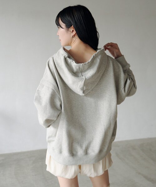 Kastane（カスタネ）の「【セットアップ対応】レーススウェットパーカー（パーカー・レディース・ブラック/ライトグレー・FREE）」の7枚目の写真