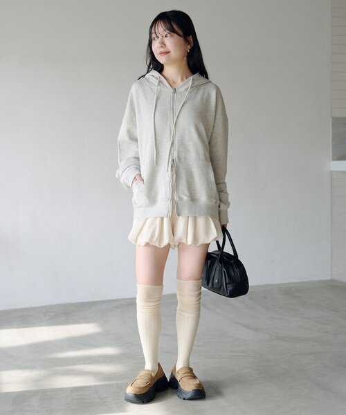 Kastane（カスタネ）の「【セットアップ対応】レーススウェットパーカー（パーカー・レディース・ブラック/ライトグレー・FREE）」の10枚目の写真