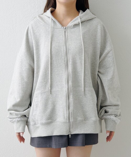 Kastane（カスタネ）の「【セットアップ対応】レーススウェットパーカー（パーカー・レディース・ブラック/ライトグレー・FREE）」の15枚目の写真