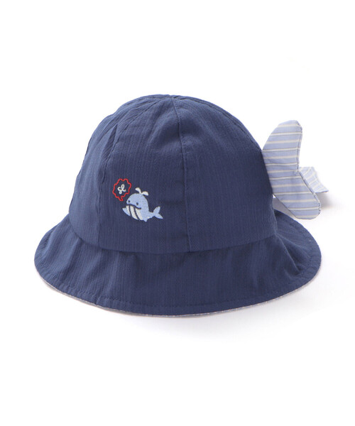 SLAP SLIP BABY(スラップスリップベビー)の「アニマルクマクジラ恐竜日よけ付きハットベビー(46~48cm)(その他ベビー用品・キッズ・グリーン/ベージュ/ネイビー・46cm/48cm)」の2枚目の写真