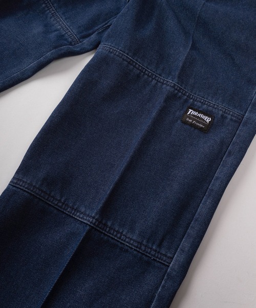 THRASHER(スラッシャー)の「【78】【THRASHER/スラッシャー】ワンポイント刺繍 デニム カツラギ ダブルニー イージーパンツ ピスネーム付き(デニムパンツ・メンズ・ブラック/ワンウォッシュ/グレー/ブルー/オフホワイト/ベージュ・XL/L/M/S)」の11枚目の写真