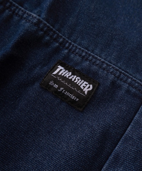 THRASHER(スラッシャー)の「【78】【THRASHER/スラッシャー】ワンポイント刺繍 デニム カツラギ ダブルニー イージーパンツ ピスネーム付き(デニムパンツ・メンズ・ブラック/ワンウォッシュ/グレー/ブルー/オフホワイト/ベージュ・XL/L/M/S)」の12枚目の写真