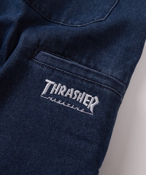 THRASHER(スラッシャー)の「【78】【THRASHER/スラッシャー】ワンポイント刺繍 デニム カツラギ ダブルニー イージーパンツ ピスネーム付き(デニムパンツ・メンズ・ブラック/ワンウォッシュ/グレー/ブルー/オフホワイト/ベージュ・XL/L/M/S)」の14枚目の写真