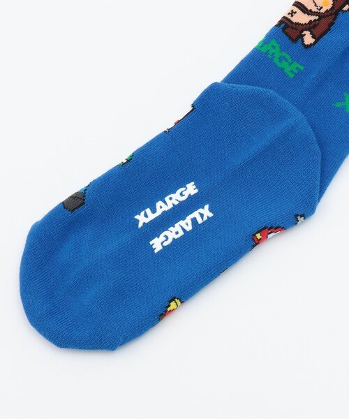 XLARGE KIDS（エクストララージキッズ）の「ファニーゴリラ+働く車 クルーソックス（ソックス/靴下・キッズ・ブルー/オレンジ/ホワイト・19-21cm/17-19cm/15-17cm/13-15cm）」の5枚目の写真