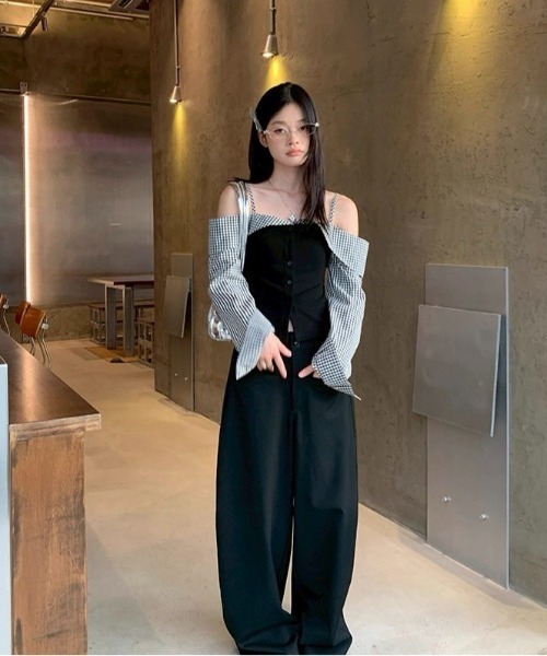 almo（アルモ）の「【LAMPOON】ギンガムドッキングトップス（その他トップス・レディース・ブラック・LARGE/MEDIUM/SMALL）」の5枚目の写真