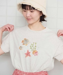 _海の生き物 クレヨンプリントTシャツ