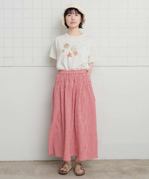 l'atelier du savon（アトリエドサボン）の「_海の生き物　ｸﾚﾖﾝﾌﾟﾘﾝﾄTｼｬﾂ（Tシャツ/カットソー・レディース・アイボリー/ホワイト・FREE）」の14枚目の写真
