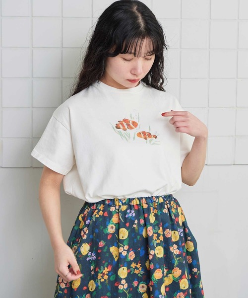 l'atelier du savon（アトリエドサボン）の「_海の生き物　ｸﾚﾖﾝﾌﾟﾘﾝﾄTｼｬﾂ（Tシャツ/カットソー・レディース・アイボリー/ホワイト・FREE）」の22枚目の写真