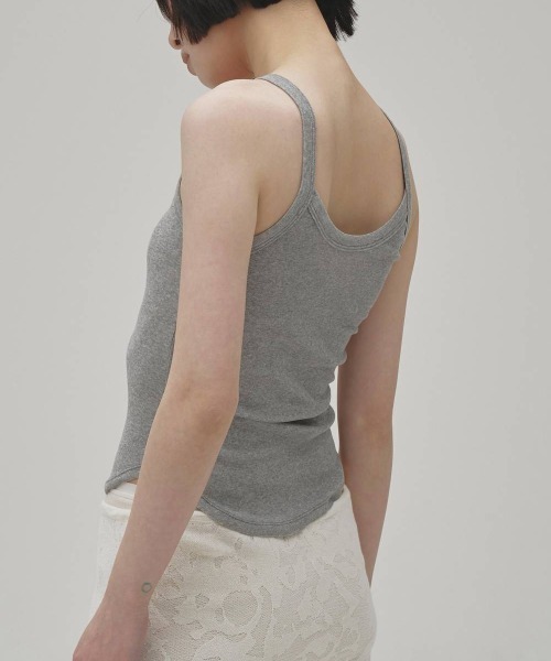 TODAYFUL（トゥデイフル）の「TODAYFUL　Soft Fraice Camisole ソフトフライスキャミソール/12610630（キャミソール・レディース・スミクロ/グレー/アイボリー・ONE SIZE）」の9枚目の写真