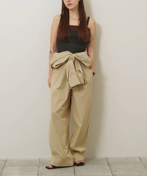 TODAYFUL（トゥデイフル）の「TODAYFUL　Soft Fraice Camisole ソフトフライスキャミソール/12610630（キャミソール・レディース・スミクロ/グレー/アイボリー・ONE SIZE）」の4枚目の写真