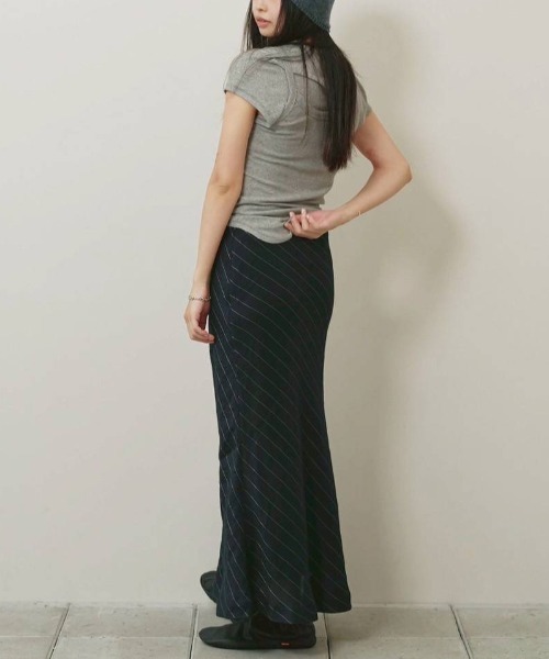 TODAYFUL（トゥデイフル）の「TODAYFUL　Soft Fraice Camisole ソフトフライスキャミソール/12610630（キャミソール・レディース・スミクロ/グレー/アイボリー・ONE SIZE）」の6枚目の写真