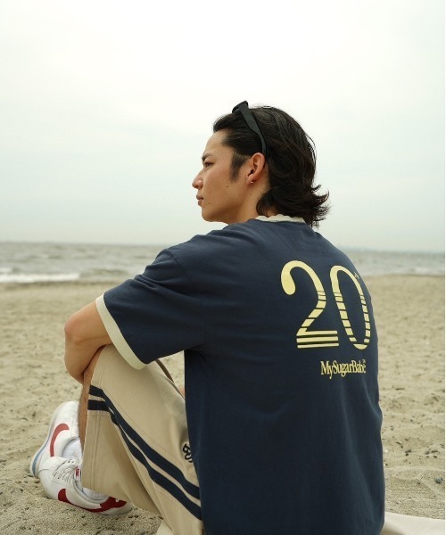 My sugar Babe(マイシュガーベイブ)の「numbering ringer tee(Tシャツ/カットソー・メンズ・ブルー系/ネイビー/アイボリー/ホワイト・X-LARGE/LARGE/MEDIUM)」の2枚目の写真