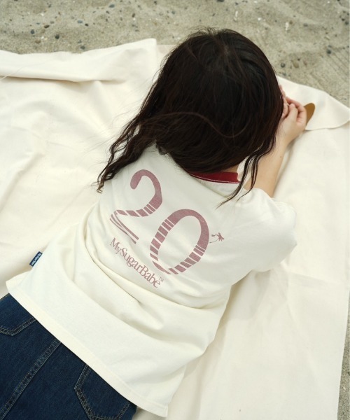 My sugar Babe(マイシュガーベイブ)の「numbering ringer tee(Tシャツ/カットソー・メンズ・ブルー系/ネイビー/アイボリー/ホワイト・X-LARGE/LARGE/MEDIUM)」の3枚目の写真