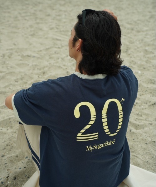 My sugar Babe(マイシュガーベイブ)の「numbering ringer tee(Tシャツ/カットソー・メンズ・ブルー系/ネイビー/アイボリー/ホワイト・X-LARGE/LARGE/MEDIUM)」の9枚目の写真