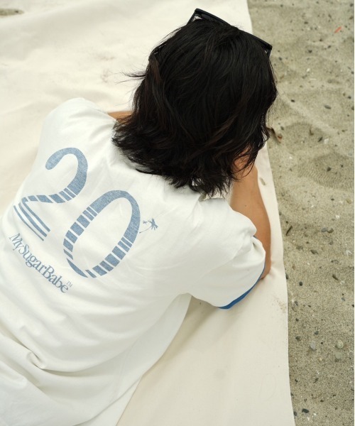 My sugar Babe(マイシュガーベイブ)の「numbering ringer tee(Tシャツ/カットソー・メンズ・ブルー系/ネイビー/アイボリー/ホワイト・X-LARGE/LARGE/MEDIUM)」の13枚目の写真