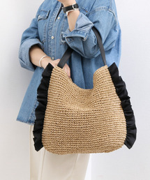 カシュカシュ cachecache / サイドフリルワンンハンドルトート カゴバッグ