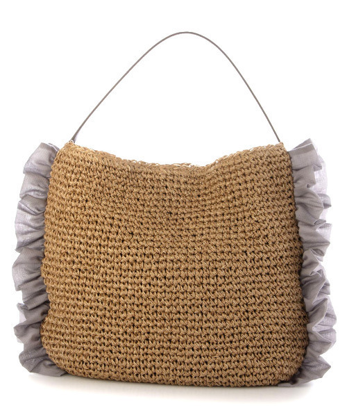 cache cache(カシュ カシュ)の「カシュカシュ cachecache / サイドフリルワンンハンドルトート カゴバッグ(かごバッグ・レディース・ブラウン/ブラック/グレー/ブルー・FREE)」の12枚目の写真