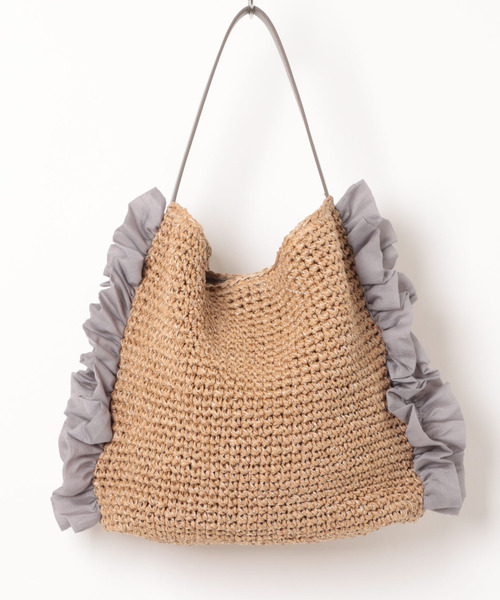 cache cache(カシュ カシュ)の「カシュカシュ cachecache / サイドフリルワンンハンドルトート カゴバッグ(かごバッグ・レディース・ブラウン/ブラック/グレー/ブルー・FREE)」の17枚目の写真