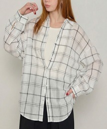 Megil（メギル）の「シアーチェックオーバーサイズシャツ（シャツ/ブラウス）」