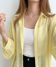 Megil（メギル）の「シアーチェックオーバーサイズシャツ（シャツ/ブラウス）」