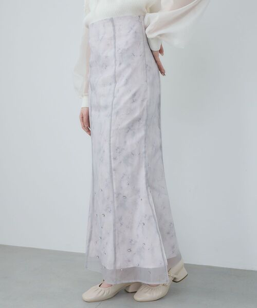 MAJESTIC LEGON（マジェスティックレゴン）の「シアーレイヤードフラワースカート（スカート・レディース・グレー系その他/ホワイト系その他2/ピンク系その他2・MEDIUM）」の18枚目の写真